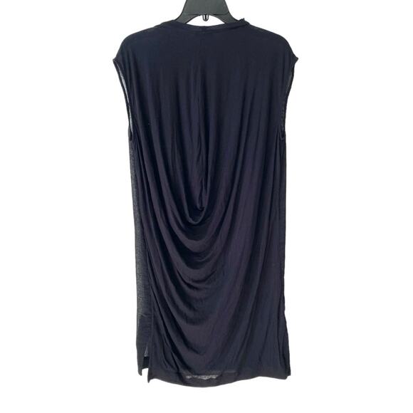 Helmut Lang Black Drapey Back Long Tunic Top size P Small - Picture 3 of 6